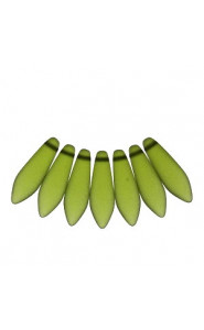 Czech Glass Daggers beads 5x16mm Olivine matted 50230-84110